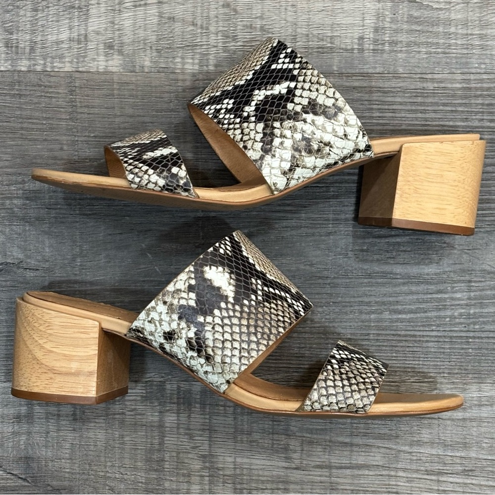 Madewell “Kiera” Snakeskin Leather Block
Heel Sandals, Size 8, GUC